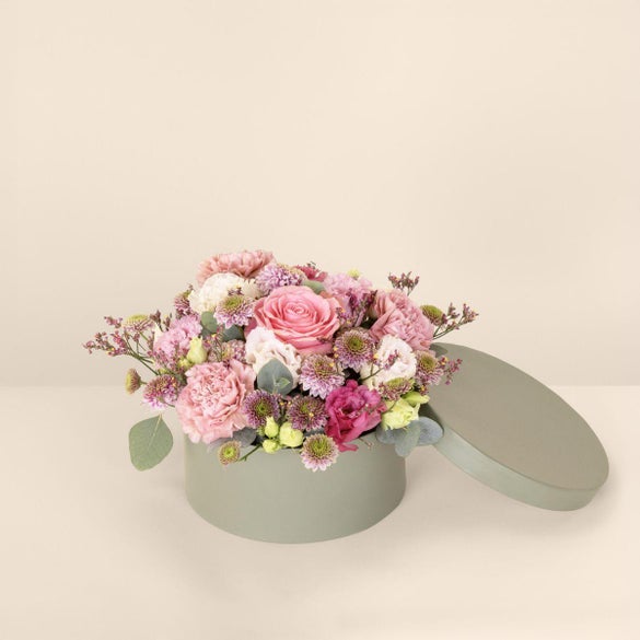 Den lyserøde blomsterboks